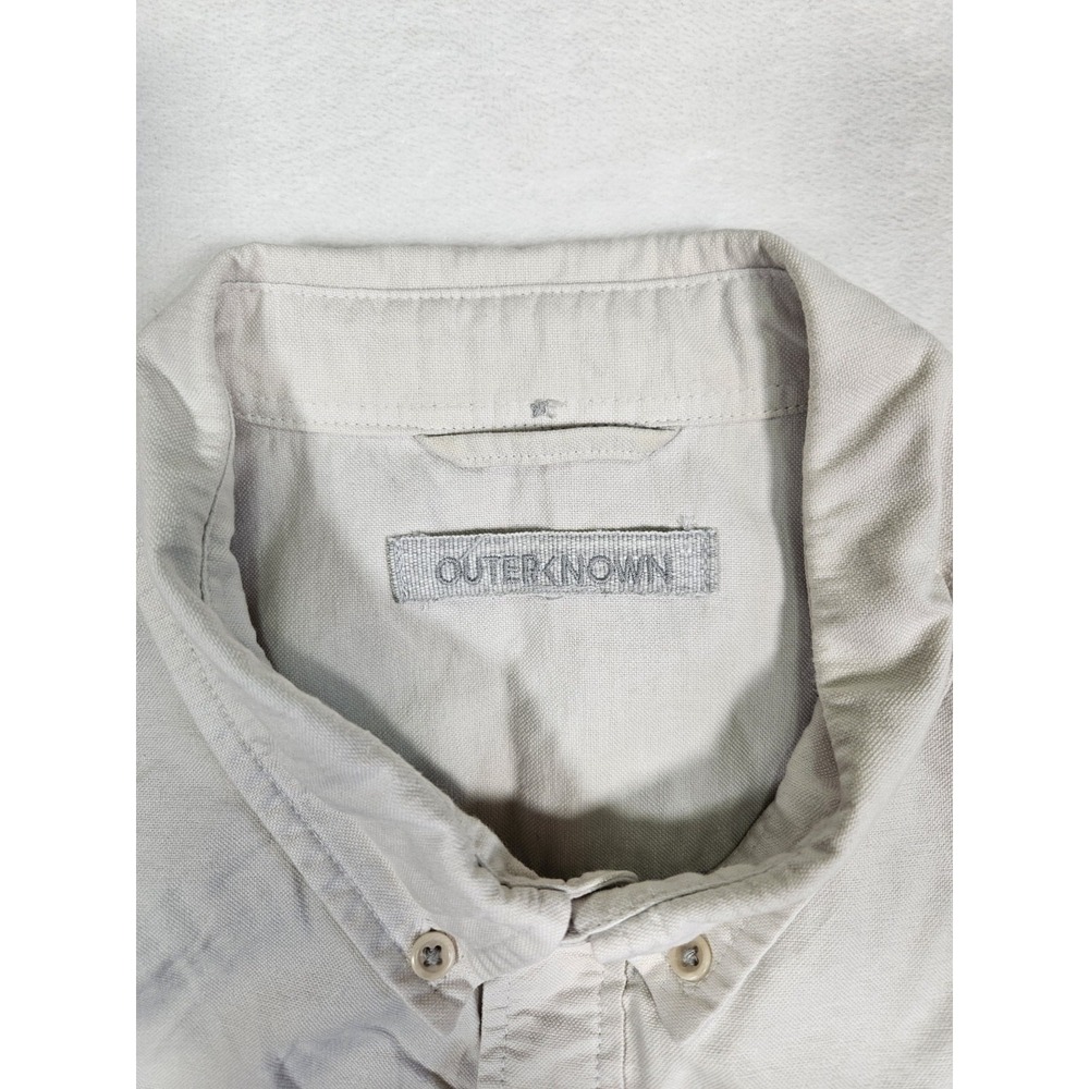 Outerknown‎ Shirt Mens Large White Button Up Short Sleeve Camp Button